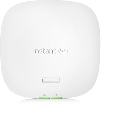 HPE Networking Instant On Access Point AP22 2x2 WiFi 6 Indoor Wireless Access Point | Long Range, Secure, Smart Mesh Support | Power Source Not Included | US Model (R4W01A)