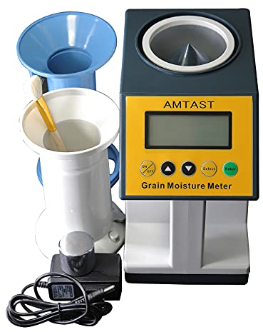 AMTAST Körner Feuchtigkeit Dichte Gewicht Tester Getreide Feuchtemessgerät Smart Density Tester für 24 Arten von Getreide, Haselnuss, Kaffeebohnen, Kakaobohnen, Reis, Weizen, Mais