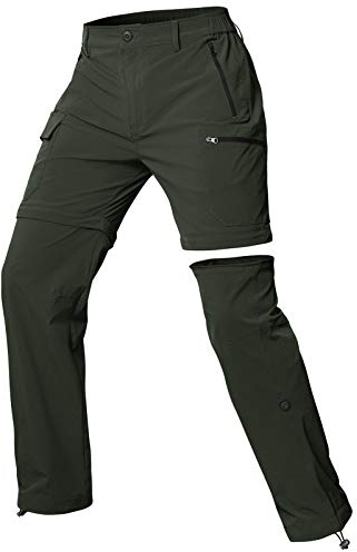 Cycorld Damen-Wanderhose-Zip-Off-Trekkinghose, Atmungsaktiv Wanderhose Damen Schnell Stretch Trekkinghose Abnehmbar Zip Off Outdoorhose Sommer Hiking Pants Funktionshose (Grün, S)