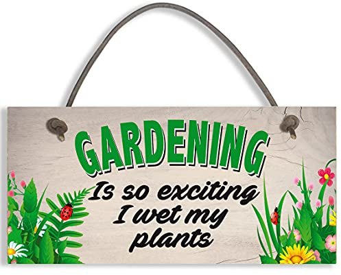 Gardening Plaque So Exciting I Wet My Plants Funny Novelty Garden Shed Sign Friendship Gift 190 x 90mm 5mm Sign Writing Board #1154