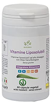 Benessence - Vitamines liposolubles, Coenzyme Q10 et Aloe Vera - 60 gélules