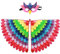 Proumhang Kinder Vogelflügel Kostüm für Alter von 3~8 Jahren,Vogeleule und Pfau Maske Eule verkleiden sich,Jungen Mädchen Filzaugen Maske und Flügel Set,Halloween Buntes Kostüm,Stil 7