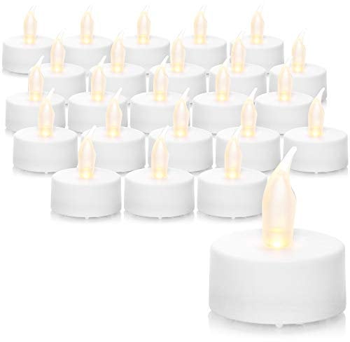 com-four® 24x LED Teelichter mit 6 Stunden Timmer - kinder- und haustierfreundliche Teelichter - batteriebetriebene Kerzen (24 Stück mit Timer)