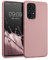 kwmobile Case kompatibel mit Samsung Galaxy A53 5G Hülle - Schutzhülle aus Silikon metallisch schimmernd - Handyhülle Metallic Rosegold