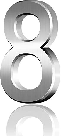 3D Mailbox Numbers 0-9 House Door Self-adhesive Stickers 3 Inches for Apartment Hotel Street Room Address (Silver) (8)