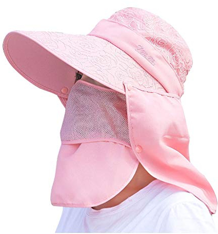 Nähbücher Mützen Damen Verstellbarer Sommer Anti-Ultraviolett Großer Hut Sonnenblende Schutzhut Cap Mit Nackenschutz