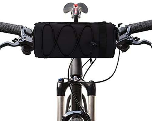 Gukasxi Bike Handlebar Bag Bicycle Front Bag Shoulder Bag Multifunctional Cycling Frame Bag Storage Bag with Shoulder Strap for Road Mountain Bike Cycling Travel (Black)