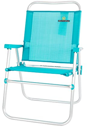 CREVICOSTA QUALITY MARK MARCAS DE CALIDAD - Eco 28082 New - Silla de Playa Plegable con reposabrazos. Fija, sin Posiciones. (Turquesa)