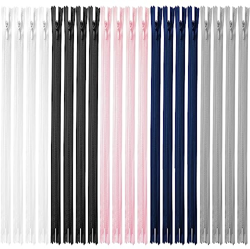Zeuwets Cerniere in Nylon, 20 Pezzi Cerniere Continua Lunga 50 cm, Cerniera Invisibili, Cerniere a Spirale, Chiusure Lampo per Cucito e Artigianato, Zip con Chiusura in Metallo (5 Colori)