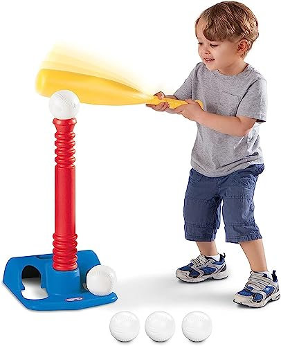 Little Tikes T-Ball Set, Red, 5 Balls, for Toddlers Ages 18+ Months – Full Set (Tee, Baseball Bat & 5 Balls)