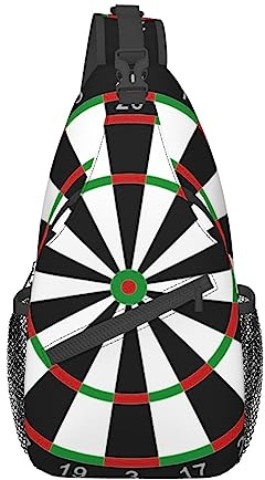EVANEM Dart Board Crossbody Sling Rucksack Sling Bag Brusttasche Schultertasche Casual Day Pack für Unisex, Schwarz , One size
