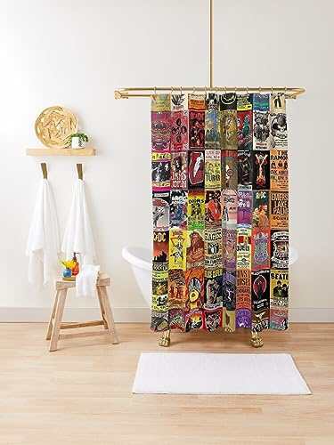 NHSY Rock Band Posters Pattern Shower Curtain Curtains Music Bands Bathroom Decorative Curtains,220c180cm