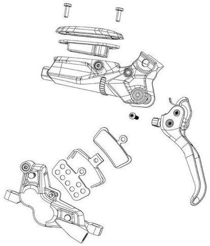 Sram Level Bronze Stealth Hebelklinge Kit – Aluminium, inklusive Klinge, Reach Knauf, Nocken, Feder, Buchse, C1