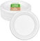ECORIYO 7-Inch Round Disposable Plates Bagasse Sugarcane Plates - 50-Pack of Biodegradable Plates, Eco Friendly Disposable Tableware from Sugarcane - Freezer-Safe & Microwave-Safe Party Plates - White