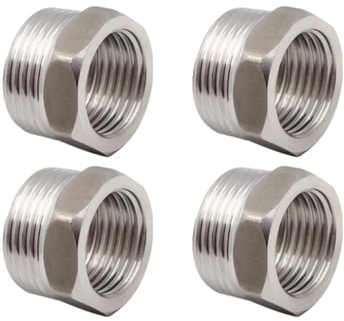 AAED Adattatore Filetto Femmina, Riduttore Esagonale per Tubi, adattatori Tubi,Raccordo Rubinetto,4 Pezzi, G3/8-G1/2,robusti e durevoli, Adatti per Tubi dell'Acqua