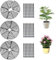 DOUSELLA 3 PCS Grille de Protection pour Pot de Fleurs 30cm Cache Pot de Fleurs Grille Fond de Pot Plantes Noir Grille Protection Plante Chat Grille Pot Fleur avec 24 Clous de Sol pour Plantes en Pot