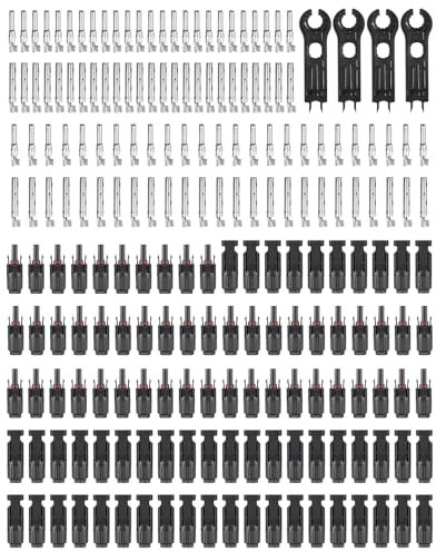 VOU 50Pairs(10AWG) DC Solar photovoltaic PV Connector with Spanners 1000V35A IP68 Waterproof Solar Panel Cable Connectors Kit for Cable 2.5/4/6mm2…