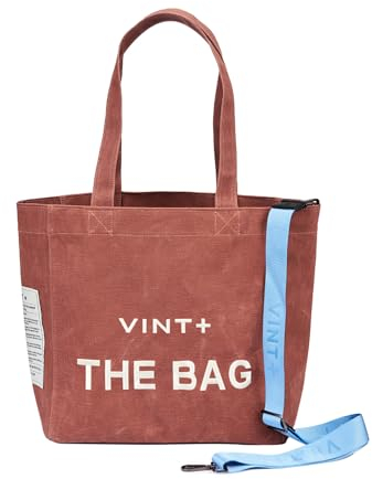 VINT+ Canvas Bag Damen Handtasche – Moderne Schultertasche mit wählbarem Tragegurt – Casual Shopper Tasche ideal für Arbeit, Uni, Schule & Reise | Wasserabweisend, 100% Baumwolle | Big, Terracotta