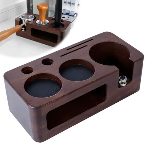 JOLIGAEA Tamperstation 58mm, Coffee Tamping Station aus Nussbaum, Kaffee Tamper Station für Barista, Barista Zubehör Tamper, Koffee Tamping Ständer, Kaffeefilter Tamper Halter