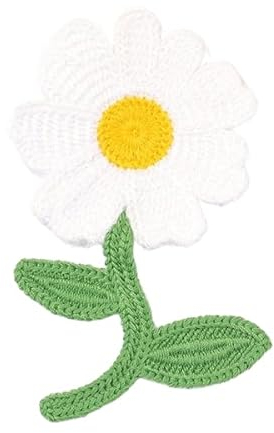 BZSDLD 145 x 85 cm 15 Stück kleine gehäkelte Sonnenblumen-Aufnäher Stickerei Aufnäher zum Aufbügeln chinesische Applikationen für Kleidung Aufnäher für Jeansjacke