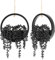 Floweroyal 2pcs Artificial Succulents Hanging Plants 12.2'' Fake String of Pearls in Pot with 8.3'' Lanyard for Indoor Outdoor Wall Decor (All Black).
