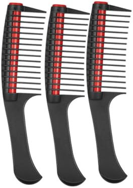 Neroyaner Peine para tinte para el cabello con rodillo para desenredar y aplicación de cosméticos, 3 unidades, Negro, Plástico, Adecuado para cualquier persona que cuida su cabello, Unisex