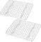 Rejilla para Enfriar, Rejilla para Pasteles Rectangular de Acero Inoxidable, Rejilla para Enfriar, Saludable y Duradera, 2 Piezas de Rejillas para Hornear Reutilizables, 29,8 cm × 22,7 cm × 2 cm