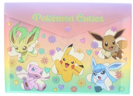 Pokemon Dokumentenmappe | Pikachu A4 Ordner | Eevee A4 Kunststoffhülle | | Pokemon Toys | A4 Dokumententasche