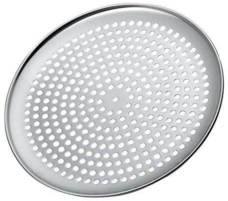 Nvzi Pizzablech aus Edelstahl mit Löchern, antihaftbeschichtet, rund, Pizza-Backblech, Teller, Bäckerei, Pizza-Werkzeuge, Ofen, Outdoor, Netz, Metallnetz, Ofenblech, Größe 30 cm