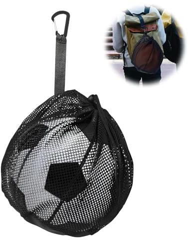 YueJieSelected Ballsack, Ballnetz 1 Ball mit Clip, Basketball Tasche Fußball Netzbeutel, Tragbare Sporttasche für Kinder und Erwachsene, Tennis Volleyball Handball Zubehör