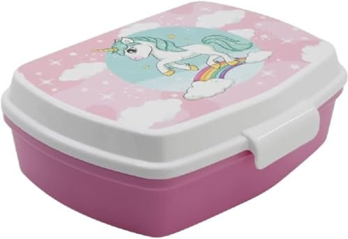 ALMACENESADAN; 5463; Confezione ritorno a scuola e regalo; composto da portapranziera-Sandwich rettangolare multicolore, prodotto riutilizzabile, senza BPA (unicorno)