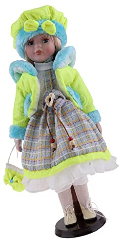 Qianly 40cm Zeitgenössische Mädchen Porzellan Puppe Modell mit Holz