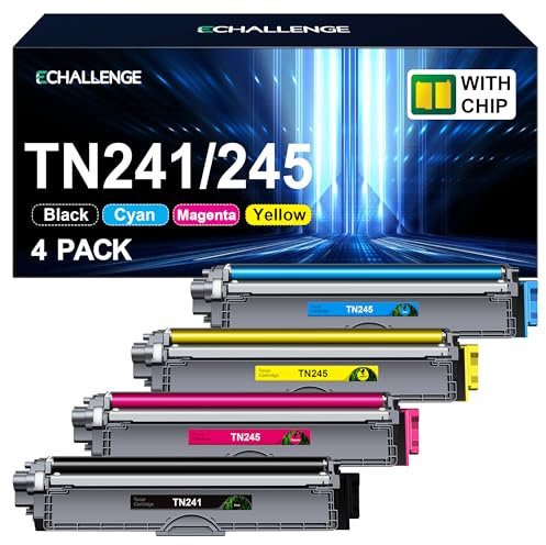 ECHALLENGE TN241 TN245 Toner für Brother 241 245 TN241/245 Kompatibel DCP-9022CDW MFC-9332CDW MFC-9142CDN HL-3142CW HL-3140CW HL-3152CDW HL-3172CDW DCP-9017CDW MFC-9130CW (4er-Pack)