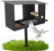 Vogelhaus mit Ständer Wetterfest,Vogelfutterhaus aus Edelstahl Futterhaus für Vögel stehend 3-in-1 Vogelhaus mit wetterfestem Metalldach Stabiles Vogelfutterhaus für Garten