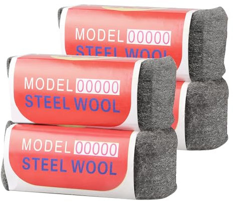 Laine D'acier, 4 Pièces 00000 Laine D'acier, Facile à Couper, Nettoyer les Stores en Plastique, avec Ciseaux et Gants, pour Remplir les Trous et les Fissures Dans les Murs