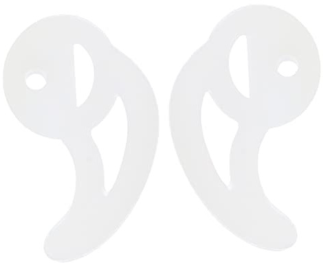 Silicone Fin Ear Mold Replacement Ear Insert for Acoustic Tube Earpiece | White 1 Pair Pack, for Coil Tube Audio Kits, Secure Fit during Vigorous Exercise