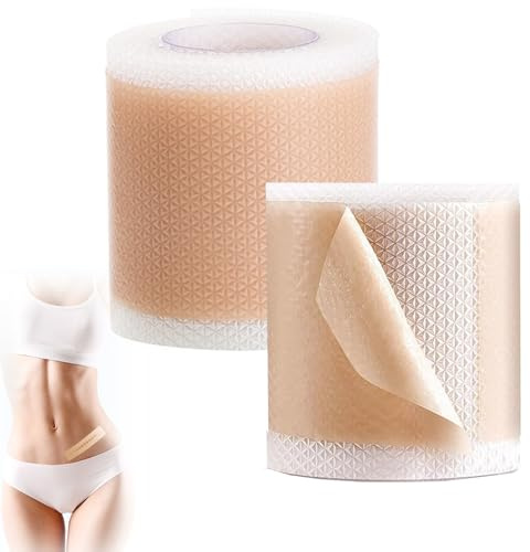 2 PCS Silikon Narbenpflaster,4CMx150CM Hautfreundlich,Atmungsaktiv,Wasserfest Wiederverwendbare Silicone Scar Tape,Mepi Narbenschutz-Anti-Abrieb-Tape für Narben Durch Operationen,Neue Und Alte Narben