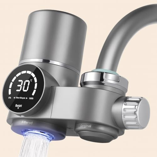 Verdes Flow Filtro Grifo Cocina Inteligente UV + Cerámica – Purificador de Agua Potable con Indicador Digital – Elimina Cloro, Bacterias y Metales Pesados – Compatible Universal