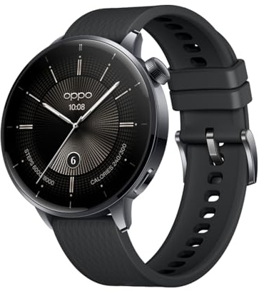 OPPO Watch X2 Mini Reloj Inteligente, Pantalla AMOLED de 1,32 Pulgadas, Reloj Inteligente con GPS, Autonomía de 7 Días, Android e iOS, 5ATM e IP68, Monitor de Estrés, Más de 100 Deportes, Negro