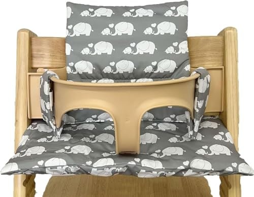 Hochstuhl Kissen für Stokke Tripp Trapp, Rutschfest Hochstuhl Sitzkissen Set, Bio Baumwolle Baby Sitzkissen, Verdickung Weiches Sitzkissen für Baby & Kids mit Klettverschluss, Hochstuhlzubehör (dx)