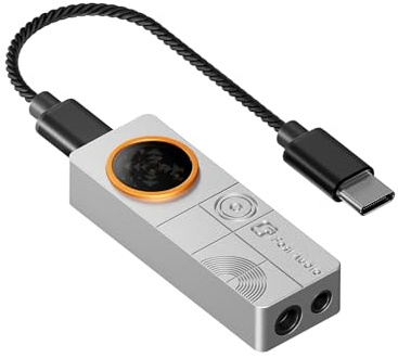 Fosi Audio DS3 Dongle Amplificadore DAC USB-C, Amplificadors de Auriculares Portátil con Audio Espacial 7.1 para Juegos, ES9039Q2M XMOS POWERED,3,5 mm Simple&4,4 mm Balanceado para PC/PS5 (Plateado)