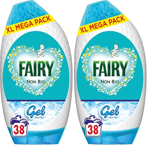 Fairy Non Bio Laundry Detergent Gel, 38 Washes 1.254 L, Voted Number 1 For Sensitive Skin (Pack of 2)