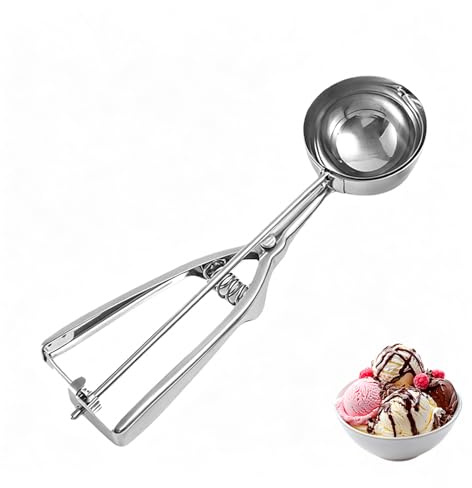 Nexaflow Cuchara Grande De Helado De 65 Mm De Acero Inoxidable 304 | Cuchara Para Helado De Acero Inoxidable 6,3cm Para Helado, Masa De Galletas, Puré, Lavable En Lavavajillas