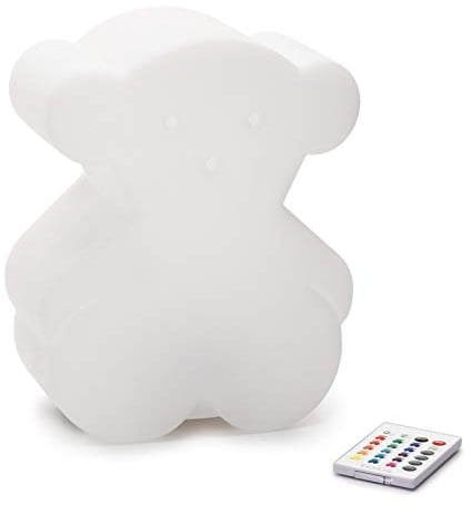 Tous Baby Lámpara de Noche en Forma de Oso, 3 watts, Blanco Semitransparente, 19.6 x 24.5 x 11 cm