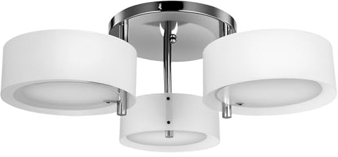 HOMCOM Acrylic Lamp Indoor 3 Light Pendant Chandelier Flush Mount Office Living Room Bedroom w/Chrome Finish