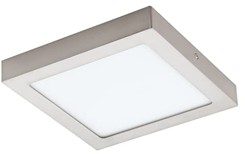 EGLO connect LED Deckenleuchte Fueva-C, Smart Home Deckenlampe, Material: Metallguss, Kunststoff, Farbe: Nickel matt, L: 22,5x22,5 cm, dimmbar, Weißtöne und Farben einstellbar