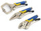 3 Piece Mini Adjustable Locking Mole Grip Pliers & Welding C-Clamp Set