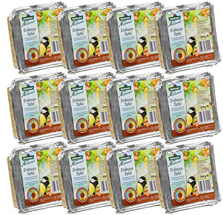 Dehner Natura Wildvogelfutter-Tafeln mit Erdnüssen, 12 x 300 g (3.6 kg)
