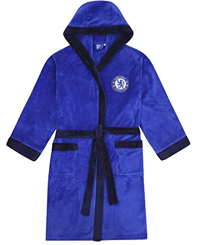 Chelsea FC - Herren Fleece-Bademantel mit Kapuze - offizielles Merchandise - Geschenk - Royalblau - M