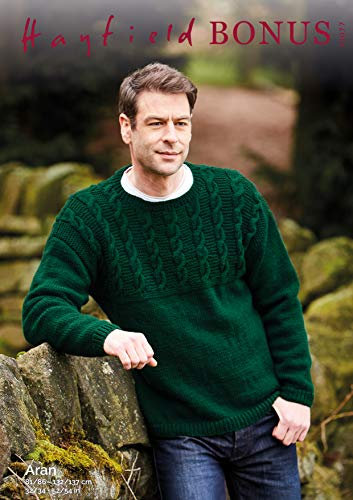 Sirdar Knitting Pattern - Hayfield Bonus Aran, Sweater 10077